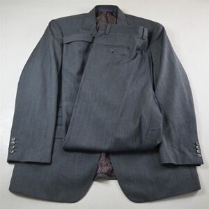 Earvin Magic Johnson 46R 38x34 Gray Striped Mens Jacket Pants Suit